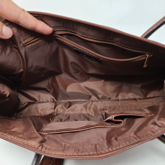 Wilsons Leather Vintage Handbag Bag Brown Shoulder - Picture 7 of 11